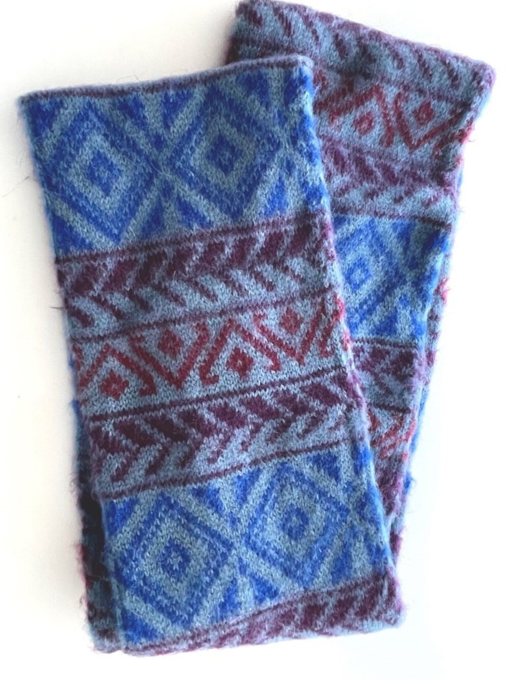 Alpaca Wool Blend Infinity Scarf, comfy soft blue & purples, Made in Peru